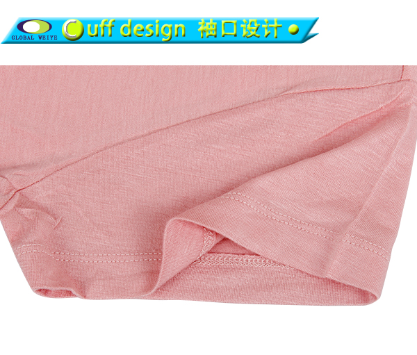 定做工作服女士粉红色短袖纯棉圆领空白T恤衫订制