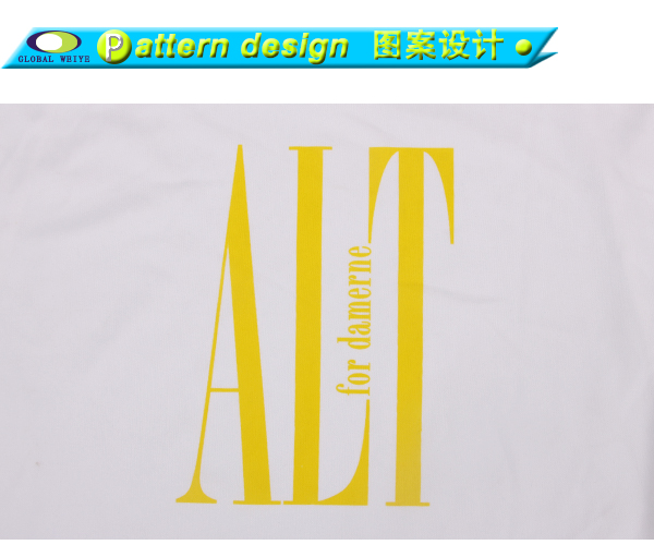 订做白色女士印花V领短袖T恤衫定制印logo