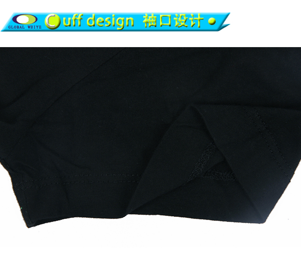 订制女士品牌黑色V领修身翅膀印花短袖T恤衫定做工厂